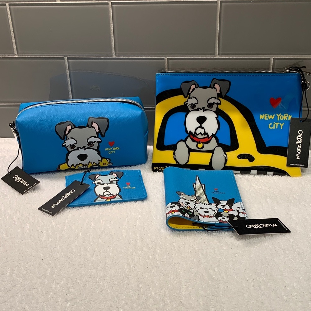 Marc Tetro Schnauzer Dog Print 4 Pieces Set